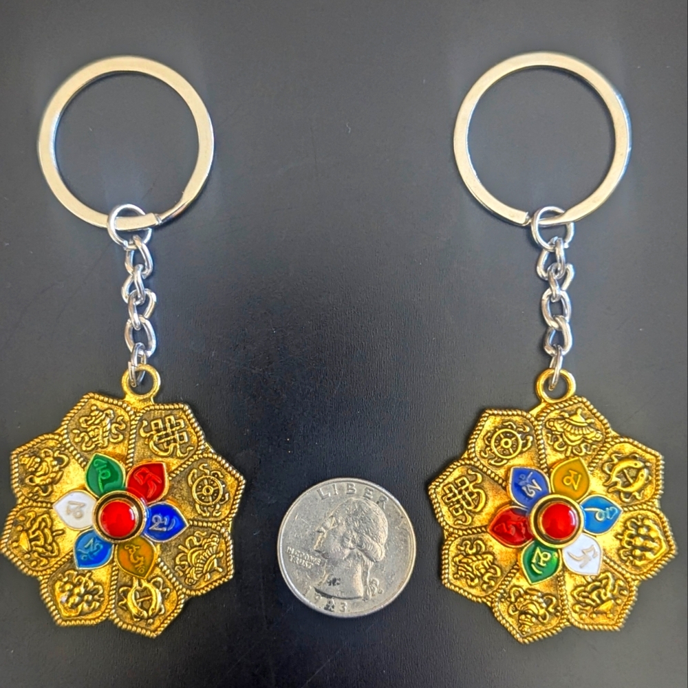 A Pair  Of  Gorgeous RotatingBuddhist  key chain For Couples New without Tags